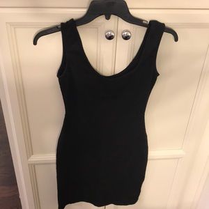 Black sleeveless midi dress
